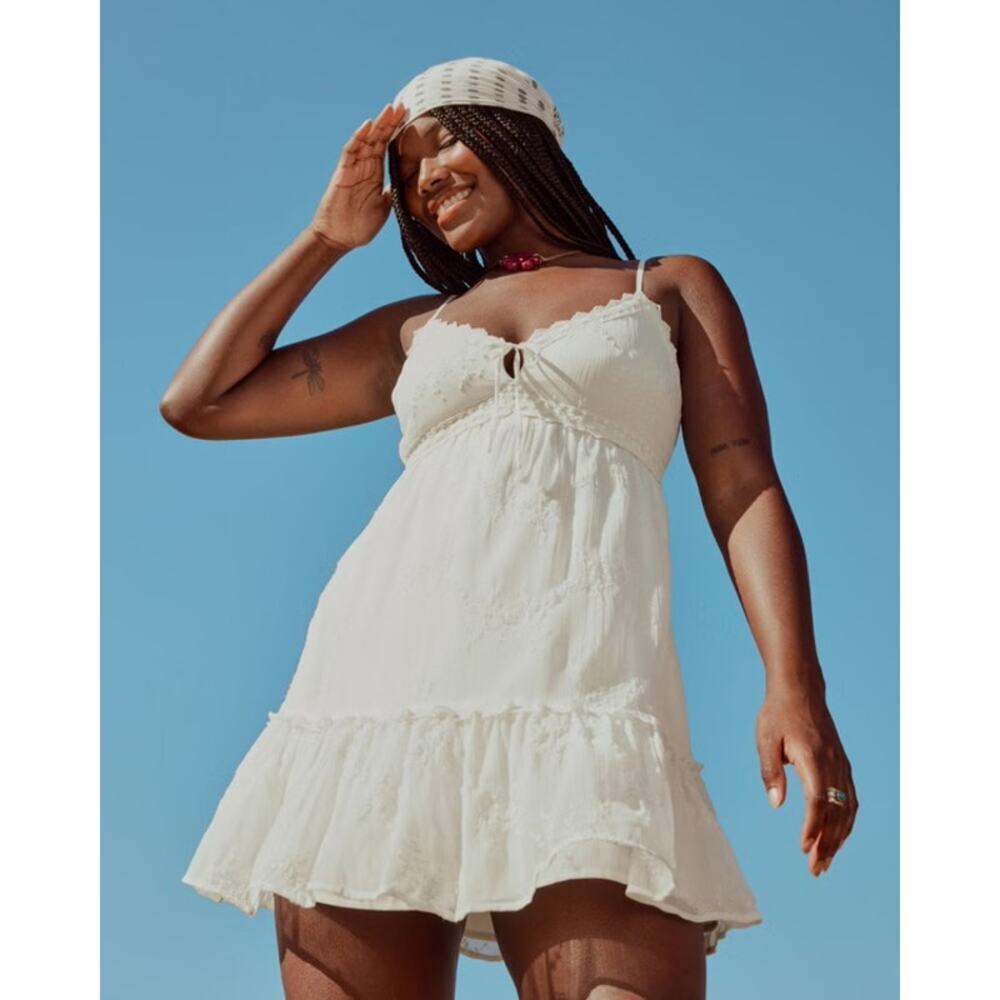 Hollister white lace mini dress New Size Large - Picture 1 of 6